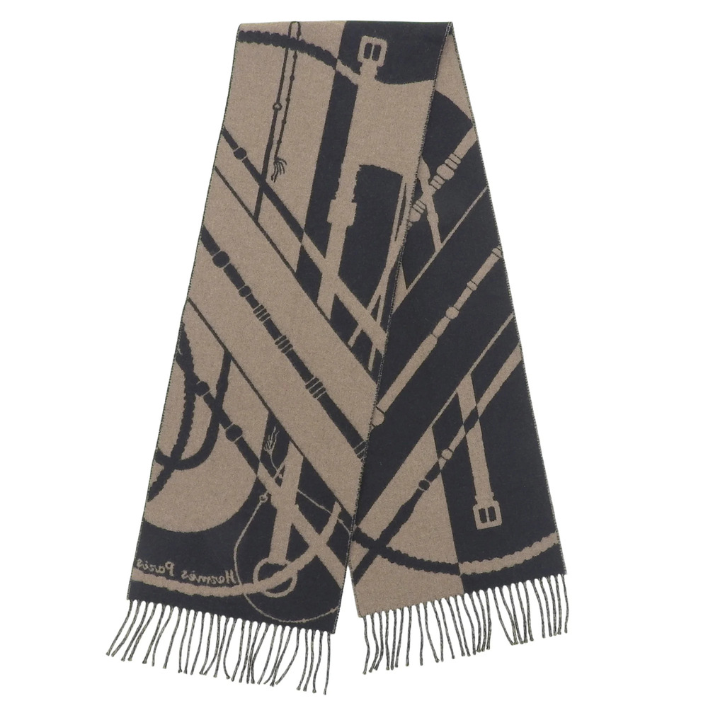 HERMES Authentic Black Scarf - Picture 3 of 8
